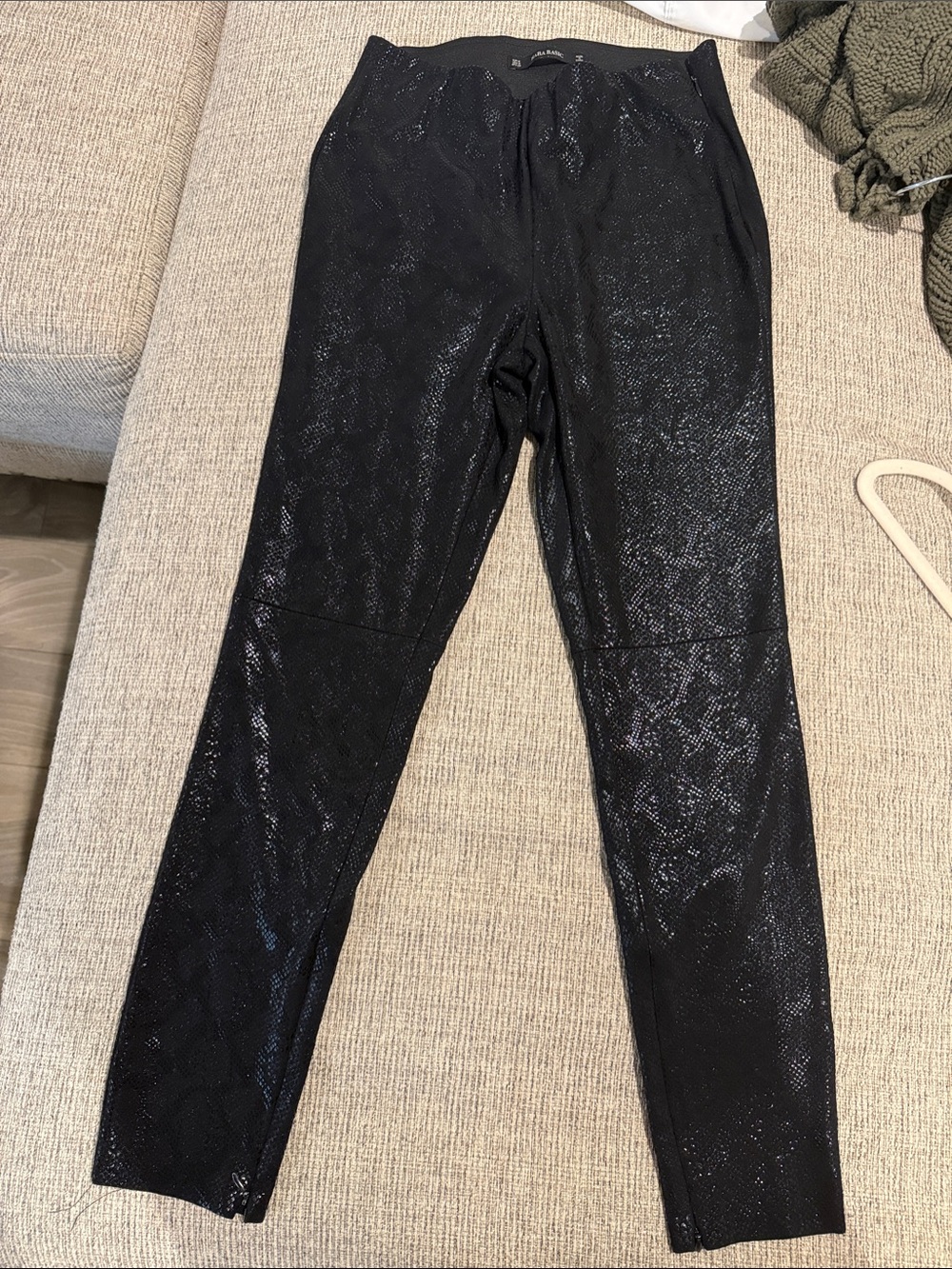 Zara Black Shimmer Skinny Pants for Women